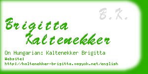 brigitta kaltenekker business card